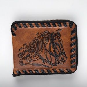 NWOT Vintage Leather Horse Wallet